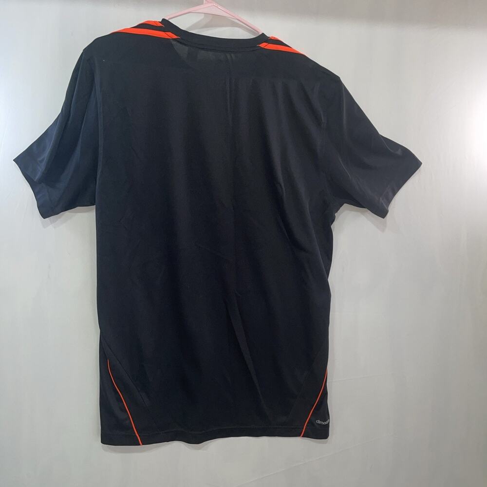 Adidas Mens Sz L Jersey T-Shirt Black With Red Climalite Breathable Lightweight - Picture 6 of 7